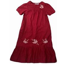 Blair Women's Cotton Floral Embroidered Pocket Shift Tunic Dress Midi