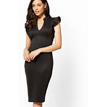 New York & Company Dresses | Ny&C Ruffled-Sleeve Sheath Dress Black | Color: Black | Size: L