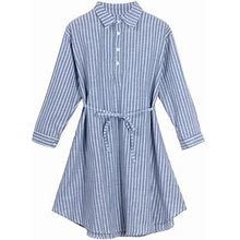 Blue Maternity Dress Fashion Striped Dress Lining Dress For Pregnant Maternity Women Clothes