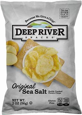 Deep River Snacks Original Sea Salt Kettle Cooked Potato Chips, 2 Ounce (Pack Of 24)