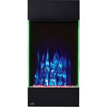 Napoleon Allure Vertical 32 - NEFVC32H - Wall Hanging Electric Fireplace, 32-In, Black, Glass Front, Glass Crystal Ember Bed, 4 Flame Colours,