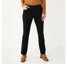 Women's Croft & Barrow® Effortless Stretch Pull-On Bootcut Pants, Size: 18 Short, Black