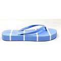 Qupid Womens Thong Slide Flip Flop Sandals Light Blue White Stripe