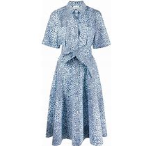 P.A.R.O.S.H. - Leopard-Print Midi Shirt Dress - Women - Cotton - M - Blue