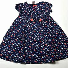 Gymboree Dresses | Nwt Gymboree Girl Tulip Print Knit Dress Size 7 | Color: Blue/Red | Size: 7G