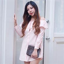 Asos Dresses | Petite Bardot Button Shirt Dress | Color: Pink | Size: 2