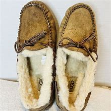 Ugg Shoes | Ugg Dakota Shearling Moccasin Slippers In Chestnut Sz 8 | Color: Brown | Size: 8