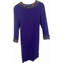 Niteline Dresses | Niteline By Della Roufogali Beaded Dress | Color: Black/Purple | Size: 6P