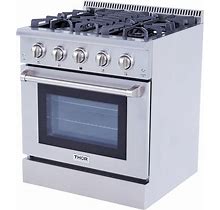 Thor Kitchen 30" Professional 4 Burner Gas Range Kitchen Oven, Stainless Steel - 200