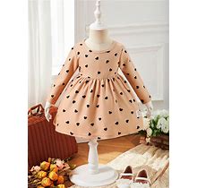 Baby Girls' Heart Print dress,6-9m