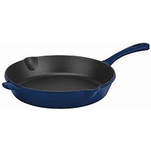 Cuisinart Cast Iron 10" Skillet | Blue | One Size | Cookware Skillets | Oven Safe|Induction Safe|Dishwasher Safe|Broiler Safe|Even Heating