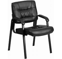 Flash Furniture BT-1404-GG Black Leather Executive Side Chair With Black Frame Finish