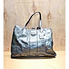 Coach Handbag Purse Bag F15658 Kisslock Framed Stitch Metallic Leather