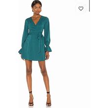 House Of Harlow 1960 Dresses | Revolve Mini Wrap Dress In Teal | Color: Blue/Green | Size: M