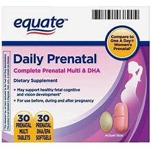 Equate Daily Prenatal Multi & Dha Dietary Supplements, 60 Ct.