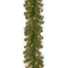 National Tree Company Pre-Lit Artificial Christmas Garland, Green, North Valley Spruce, Dual Color LED Lights, Battery Operated, Christmas Collection,