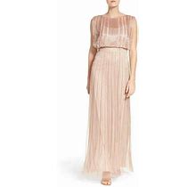 $300 Adrianna Papell Rose Gold Sleeveless Embellished Sheath Dress