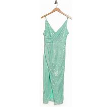 AREA STARS Sequin Embellished Midi Dress Green