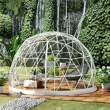 VEVOR Garden Dome Bubble Tent, 12ft Upgraded Geodesic Dome Greenhouse With Transparent TPU Cover And Sand Bags, Waterproof Garden Dome House Suitable
