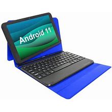 Visual Land Prestige Elite 10QH 10.1 HD IPS Android 11 Quad-Core Tablet 32GB Storage 2GB RAM With Keyboard Case - Blue