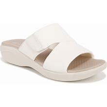 Bzees Carefree Washable Slide Sandals - White Fabric - Size 11W