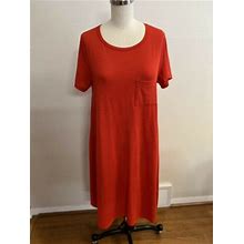 Lularoe Xs Dress Pocket T-Shirt High-Low Shirtdress Maxi Dress Red