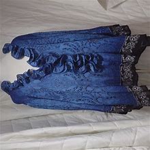 Dress Barn Tops | Gorgeous Dress Barn Ruffled Blouse, Sz 3X | Color: Black/Blue | Size: 3X