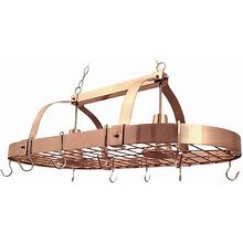 Elegant Designs Home Collection 2 Light Kitchen Pot Rack With Downlights, Copper