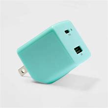 2 Port 20W USB-A And USB-C Wall Charger - Heyday Spring Teal