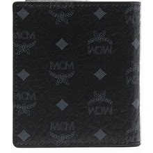 MCM Visetos-Print Bi-Fold Wallet - Black