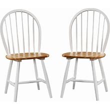 Boraam Farmhouse Dining Chairs, Set Of 2 - White/Natural
