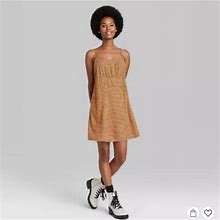 Wild Fable Dresses | Wild Fable Size S Women's Woven Slip Dress Brown Plaid Nwt | Color: Brown | Size: S