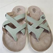 Cliffs By White Mountain Shoes | Like New Cliffs White Mountain Sandals | Color: Cream/Green | Size: 9.5