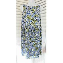J Jill Petite Size M Multicolor Floral Print Pleated Fully Lined