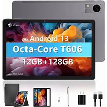Android 13 Tablet, 10 Inch Tablets With Case, Stylus, 12GB RAM 128GB ROM 1TB Expand, Octa Core Processor, 6000Mah, 2.4G/5G Wifi, GPS, FM, Dual