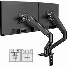 Dual Monitor Stand For Desk- 360° Multi-Angle Adjustable Monitor Stand For 2 Monitors With Tidy Base & Wire Harness- Durable Dual Monitor Arm Desk