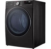 LG 7.4 Cu. Ft. Ultra Large Capacity Smart Wi-Fi Enabled Front Load Electric Dryer W/ Turbosteam & Built-In Intelligence, In Black | Wayfair