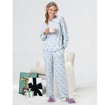 Appleseeds Women's Snowflake-Print Faux-Wrap Pajamas - Multi - PXL - Petite