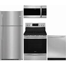 Frigidaire Gallery Series 4-Piece Kitchen Appliance Package With FGTR1837TF 30 Top Freezer Refrigerator FGEF3036TF 30 Electric Range FGID2466QF 24 Bu