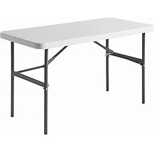 Alera ALE65603 24" X 48" Platinum / Charcoal Resin Radius Edge Banquet Folding Table