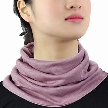Women Mulberry Silk Cashmere Neck Gaiter Gifts For Lady Brick Red