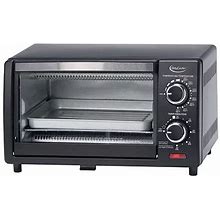 Betty Crocker Compact Toaster Oven | Black | One Size | Toasters + Ovens Toaster Ovens | Non-Stick | Back To College | Dorm Essentials