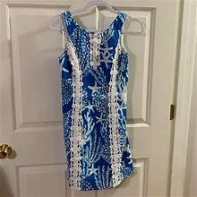 Lilly Pulitzer Dresses | Lilly Pulitzer Shift Dress. Euc Size 0 Blue & White | Color: Blue/White | Size: 0