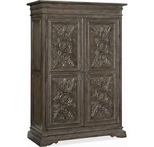 Woodlands Wardrobe, Gray/Oak/Taupe, Armoires & Wardrobes, By Hooker Furniture
