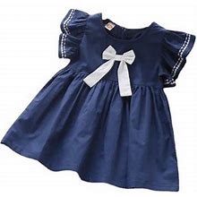 Toddler Girl's Dress Solid Color Lace Ruffles Princess Dance Party Dresses Clothes Sweet Lovely Dailywear