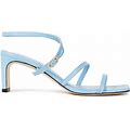 Maje Croc-Effect Leather Sandals - Women - Light Blue Heels - EU 36