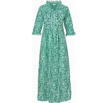 Women's Cotton Annabel Maxi Dress In Sea Green Reeds | Large | At Last...