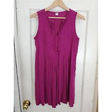 Old Navy Dresses | Pretty Plum Pleated Dress Women's Medium | Color: Purple | Size: M