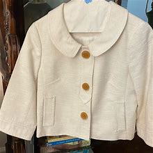 Ann Taylor Loft Petites Jackets & Coats | Ann Taylor Loft Petites Blazer | Color: Cream/Orange | Size: 6P
