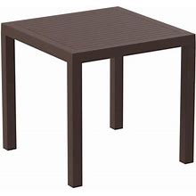 Compamia Ares 31" Square Resin Patio Dining Table In Brown
